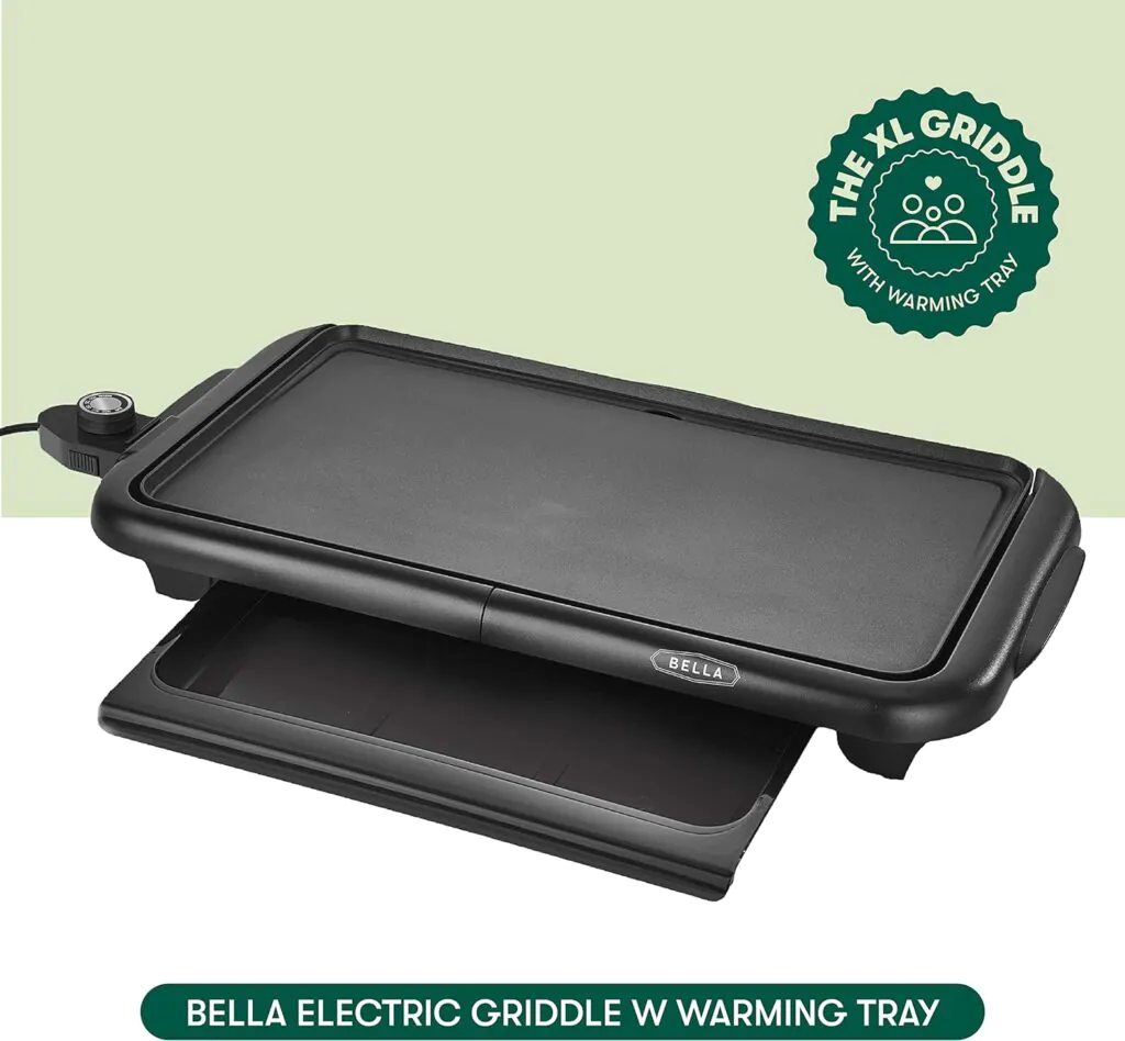 TBELLA Electric Griddle with Warming Tray